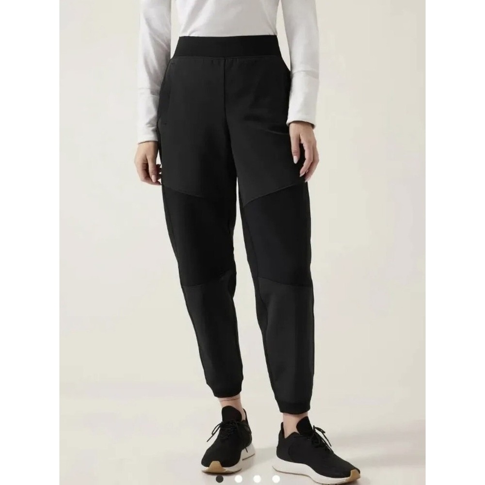 ATHLETA Get Set Hybrid Jogger Pull On Pants Black Women Large Yoga Travel NWOT